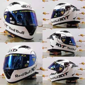 Paket Ganteng Helm KYT R10 black metalic Flat Visor Iridium