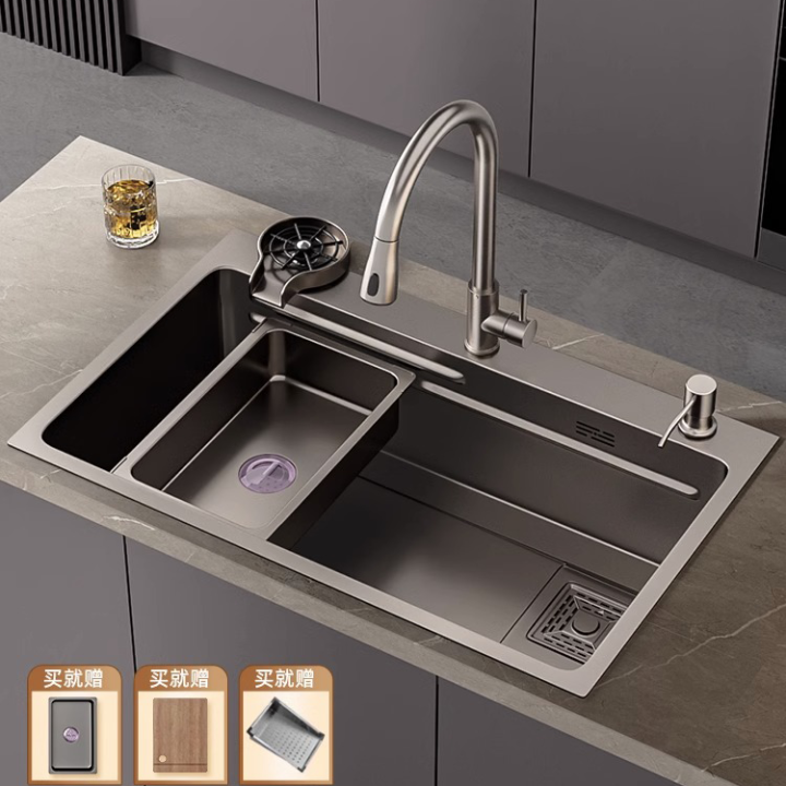 KESOL Luxury Single Kitchen Sink 750*460mm 680*460mm High Quality 304