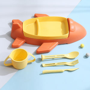 Baby Dinner Plate Cartoon Anti-Fall Childrens Dining Utensils Set Boy Girl Home Use Food Grade Divided Plate Meal Time Made Easy