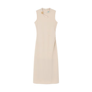Chinese Style Hollow-out Metal Pin Slimming Dress