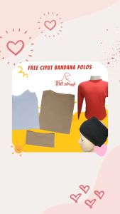 2Pcs Manset Baju FREE Ciput Bandana Polos