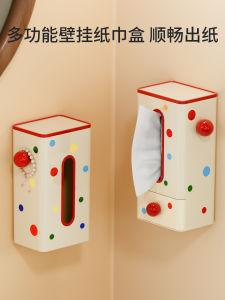 กล่องกระดาษเช็ดหน้าติดผนังระดับไฮเอนด์สำหรับห้องน้ำ กล่องเก็บผ้าเช็ดหน้าสุดน่ารัก กล่องกระดาษเช็ดหน้าแบบติดผนัง กล่องเก็บของสำหรับห้องน้ำ