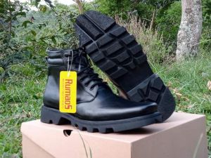 sepatu dinas PDH tali/ pantofel/kantoran/lapangan/formal TNI POLRI SATPAM hitam dop