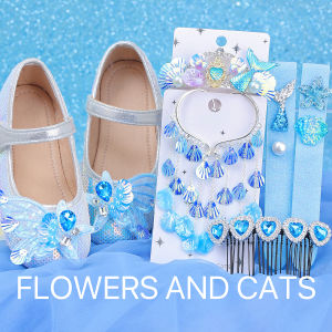 Princess Style Gradient Color Childrens Sandals Soft Bottom Crystal Mermaid Shoes Girls Small Leather Shoes Spring Summer