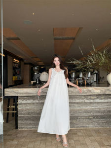 ชุดแต่งงานสไตล์ฝรั่งเศส ชุดเช้า ชุดราตรี ชุดเดรสยาวปานกลาง แขนกุด คอวี กระโปรงทรงเอ ผ้าโพลีเอสเตอร์ ฤดูร้อน