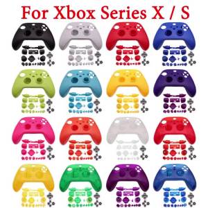 1 Set For Xbox Series X S Controller Protective Cover Shell Front Housing Shell Case and Full set Buttons & Conductive Rubber