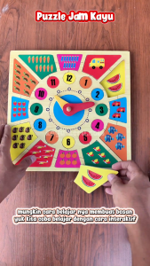 Puzzle Jam Kayu - Mainan Edukatif Belajar Mengenal Waktu dan Belajar Berhitung - Kayu Seru