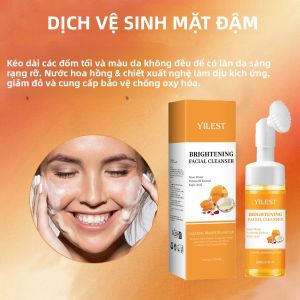 Sữa Rửa Mặt Làm Sáng Da YILEST 100ml Với Axit Koji Nghệ & Nước Hoa Hồng Đầu Cọ Mềm Mại Làm Sạch Sâu Chăm Sóc Mụn Dùng Được Cho Cả Nam Và Nữ