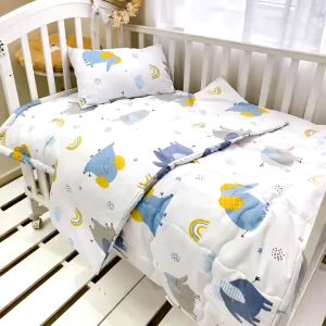 Chăn Gối Nệm cho bé 1-10 tuổi vải Tencel mềm mát thoáng khí nhiều họa tiết đáng yêu tặng kèm túi