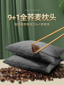 Buckwheat Shell Pillow Hard Support Rectangular Shape Pure Cotton Fabric for Adults And Children Home Use Sleep Aid Single Double Size
