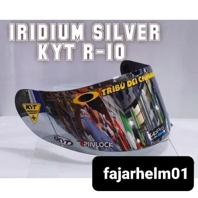 Kaca Helm Full Face KYT R10 K2Raider Rcseven Iridium Blue Gold Silver