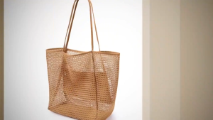Hollow Out Shoulder Tote Bag Large Capacity Beach Mesh Bag Portable Shopping Pack For Travel
