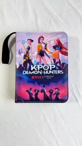 Bandai | New 400pcs Poke Demon Album Binder Photocard PU Zipper Hunters Photo Album Carte Holder Toy Collection Folder Letters Card Hobby