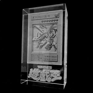 Yu-Gi-Oh Blue-Eyes White Dragon Relief Hologram Crystal 3D Stereo Collectible Figure Model Game King DIY Strategy Card Game