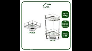 Kệ gắn góc tường Inox 304 đặc PHÁT ĐẠT không rỉ sét để xà bông nhà tắm phòng tắm toilet bằng inox để gia vị (SP049B.054)