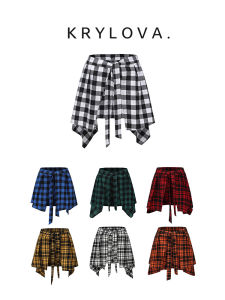 Summer New Plaid Sash Skirt One-Piece Street Dance Sporty Short Skirt Natural Waist Cotton 100% Dance Skirts Trending 2023