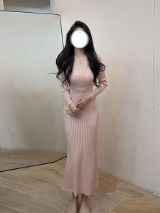 QIANMANZI | Đầm Len Tay Dài Kiểu Pháp Sang Trọng