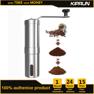 KIPRUN Manual Coffee Grinder  Stainless Steel Hand Coffee Bean Mill with Ceramic Adjustable Knob Setting Coffee Grinder in Kitchen and Hiking