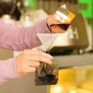 10PCS 50ml Black Plastic Drink Packaging Bag Juice Wine Milk Coffee Liquid Packaging Bag Beverage Suction Nozzle Storage Bag