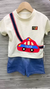 Terno for Kids Boy Cute Car Sling Design Casual Wear 1-5yrs old E96