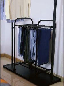 Coat hanger Drying rack Pant storage rack Pull out Retract Moving wheels Iron