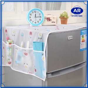 Cover Penutup Kulkas Anti Air Sarung Alas Taplak Kulkas Waterproof Dgn Tempat Penyimpan - [AR STORE1688]