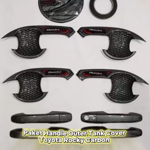 Paket Handle Door Outer Mangkok Tutup Tangki Mobil Rocky Warna Carbon Glossy
