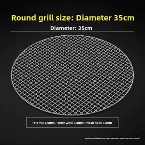 Stainless Steel Korean Style BBQ Grill Pan Commercial Meat Smoker Net Outdoor Cooking Utensils Air Fryer Compatible