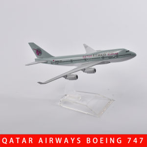 JASON TUTU 16cm Qatar Airways aeroplane model Boeing 747 Aircraft Model Planel Airplane Diecast Metal 1/400 Scale Planes