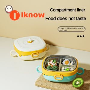 Tôi Biết trẻ em kem dễ thương Hộp Ăn Trưa chia ngăn chống rò rỉ cách nhiệt & thiết kế không BPA cho bữa ăn của trẻ em
