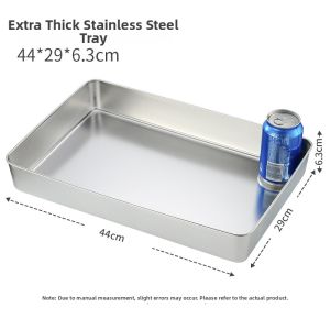Household & Commercial Stainless Steel Rectangular Pot With Lid Flat Bottom