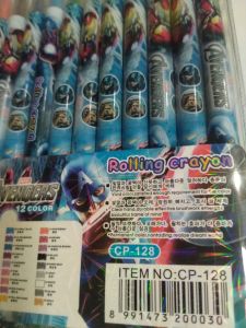Krayon Putar Warna Panjang Karakter Laki Laki/Rolling Crayon 12 color