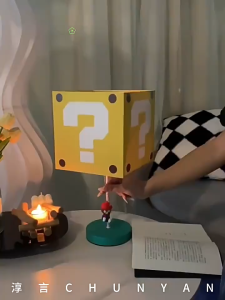 สร้างสรรค์มาริโอตกแต่งโคมไฟตั้งโต๊ะ แมรี่เครื่องหมายคำถามห้องนอนโคมไฟตั้งโต๊ะ