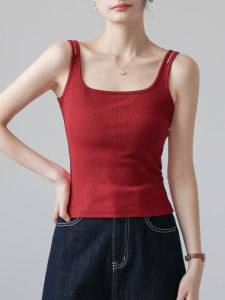 MOCHU | Women Red Innerwear & Outerwear Strap Tank Top Cotton Summer