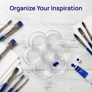 7-Well Clear Acrylic Flower Palette Transparent Paint Mixing Tray for Watercolor Acrylic Oil & Nail Art Artist Supplies