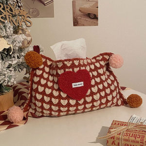Retro Knitted Fabric Tissue Box for Living Room Dining Table Bedroom Drawstring Paper Bag New 2023 Home Storage Organizer