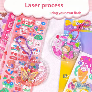 20-120Pcs Kawaii Cartoon Laser Sticker Handbook Stickers DIY Decorative Campus Decoration School Office Stationery Supplies