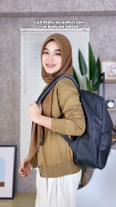 POLO ALVIS - Urban Lagos Black Tas Ransel Pria Backpack Sekolah Kuliah Waterproof Simple minimalis