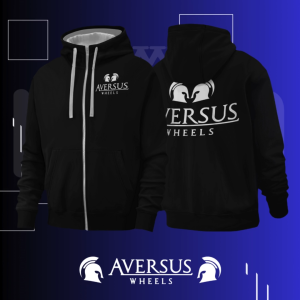 Hoodie Sweater Jaket Jumper HSCLO AVERSUS WHEELS BLACK ZIPPER HOODIE Bahan Fleece Jaket Lengan Panjang Ukuran Jumbo Big Size XS S M L XL XXL 3XL 4XL 5XL