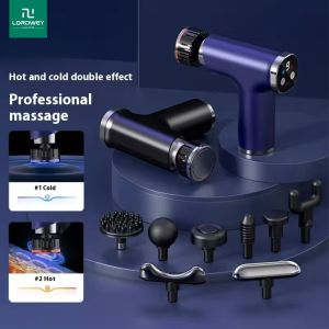 LORDWEY New Electric Massage Gun with Heat Cold 9 Gears Multifunctional Fascia Gun Home Portable Gym Use Small Quiet Handheld Massager