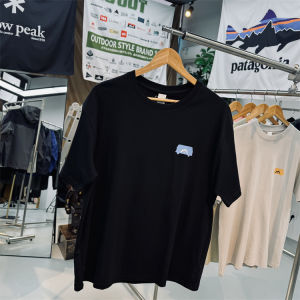 Beimou Pingdi! Moisture Absorption and Quick-Drying Organic Cotton Mens and Womens Neutral Back Printed Outdoor Casual round Neck Short Sleeves T-shirt