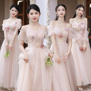 Dress For Women Pink Enchanting Wedding Bridesmaid Sisters Group Host Graduation Present Female Gown for debut