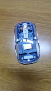 Mouse Transparan Senyap Nirkabel Tanpa Suara BT + 2.4Ghz Mouse Ramping Isi Ulang USB Mouse Gaming Laptop