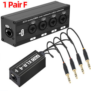 STP RJ45 CAT5 to 4 Channel 3Pin XLR or 6.35mm Audio and DMX over Network Cable Extender DMX512 Signal Extender Male Female