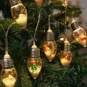 Christmas Tree Lights Indoor Snow Globe Lights Battery Powered Perfect for Decorating a Tree and Adding Charm to a Cozy Bedroom