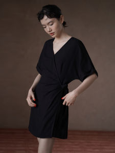 hacikis | Chinese Style Commuter Breathable Linen Blend V-Neck Slim Fit Jumpsuit