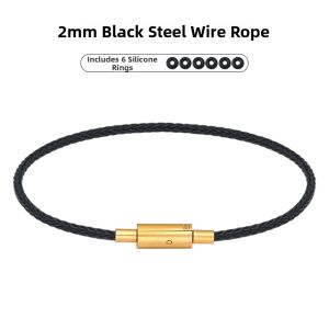 Gold Hard Wire Lucky Bead Hand Cord Waterproof Steel Rope Replacement Red Leather Rope Chinese Zodiac Year Gold Beads Bracelet