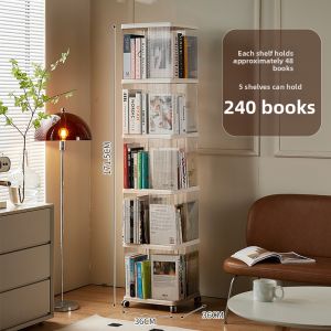 Kaman | 360 Rotatable Floor Bookshelf For Childrens Books Home Storage