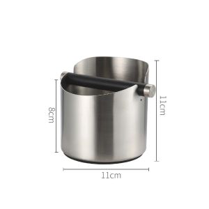 Stainless Steel Impact Absorption Coffee Trash Can Anti-slip Coffee Ground Box Movable Knocking Rod Powder Grinding Trash Can