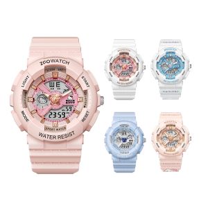 (43mm)100% Authentic Sanrio Hello Kitty Watch for Girls Soft Strap Fashion Waterproof Watch Digital Watch Scratch Resistant Cute Wristwatch for Kids Boys Children Watch Electronic Watch Birthday Gift 8511手表